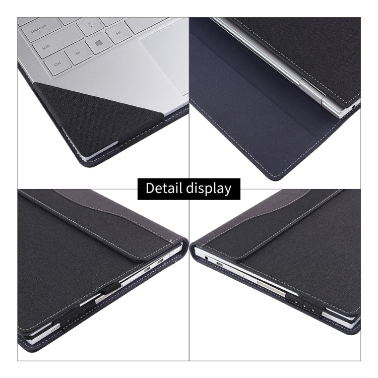 Cloth Texture Laptop Leather Case With Stand Function, For Microsoft Surface Book 3 / 2 / 1 13.5 inch, For Microsoft Surface Book 3 / 2 15 inch, For Microsoft Surface Laptop 6 15 inch, For Microsoft Surface Laptop 6 13.5 inch