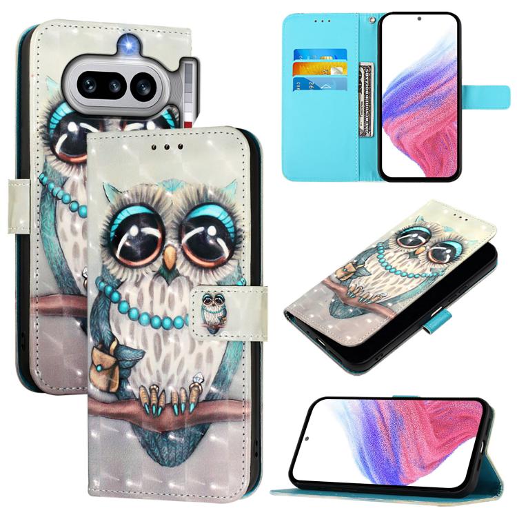 3D Painting Horizontal Flip Leather Phone Case, For Nothing Phone 4a Pro, For Nothing Phone 4a, For Nothing CMF Phone 1, For Nothing Phone 2a