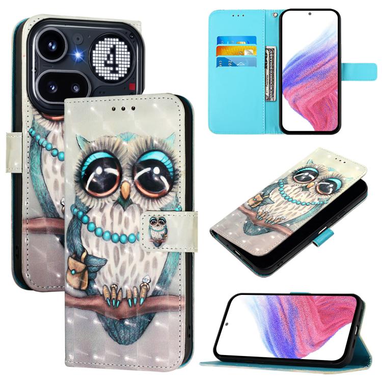 3D Painting Horizontal Flip Leather Phone Case, For Nothing Phone 4a Pro, For Nothing Phone 4a, For Nothing CMF Phone 1, For Nothing Phone 2a