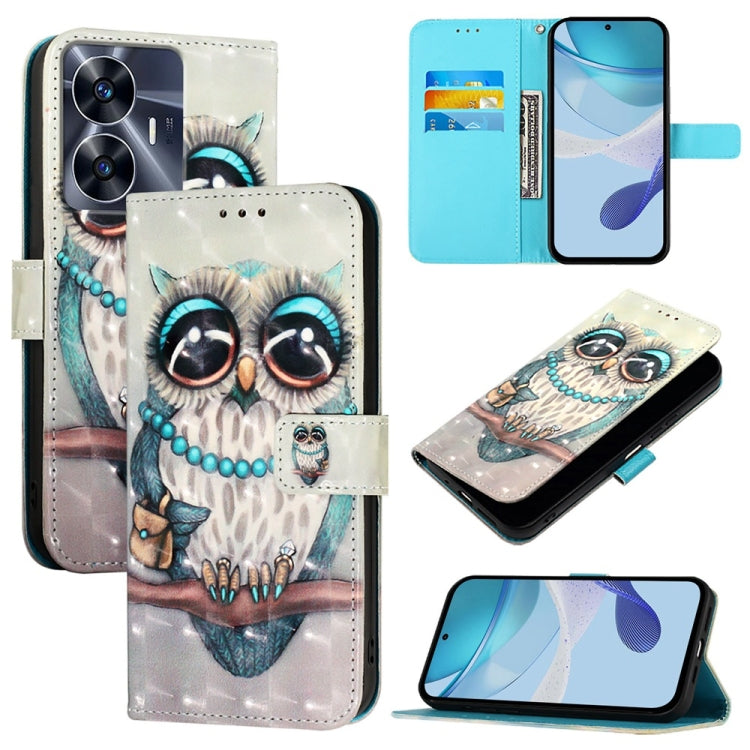 3D Painting Horizontal Flip Leather Phone Case, For Realme 11 5G Global / 11x 5G, For Realme 11 4G Global, For Realme GT5 / GT5 240W, For Realme Narzo 60 Pro Global, For Realme C65 4G Global, For Realme C55 4G Global / Narzo N55