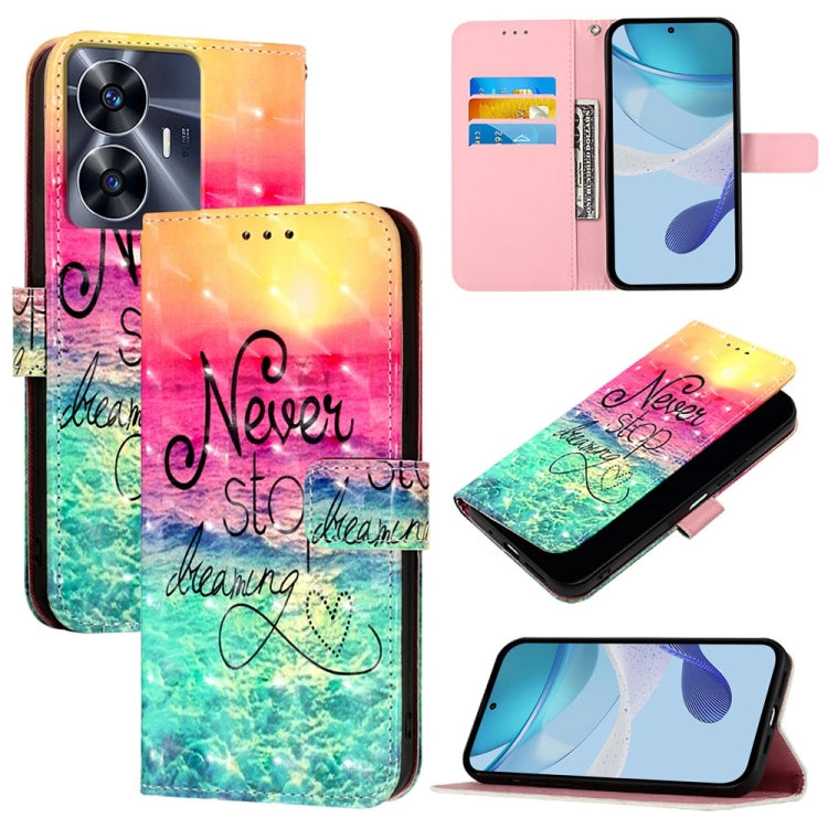 3D Painting Horizontal Flip Leather Phone Case, For Realme 11 5G Global / 11x 5G, For Realme 11 4G Global, For Realme GT5 / GT5 240W, For Realme Narzo 60 Pro Global, For Realme C65 4G Global, For Realme C55 4G Global / Narzo N55