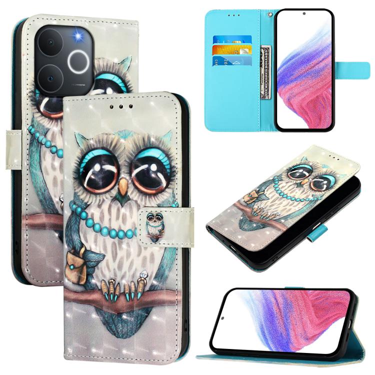 3D Painting Horizontal Flip Leather Phone Case, For Realme 16 Pro+ 5G, For Realme 16 Pro 5G, For Realme C71 4G India / Note 70 4G, For Realme C85 5G / 15x 5G India, For Realme C71 4G Global, For Realme 14 Pro+ 5G