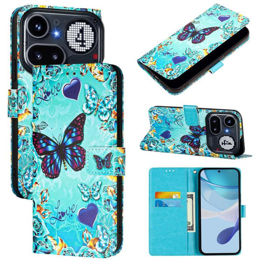 Colored Drawing Pattern Plain Weave Leather Phone Case, For Nothing Phone 4a Pro, For Nothing Phone 4a, For Nothing Phone 2a