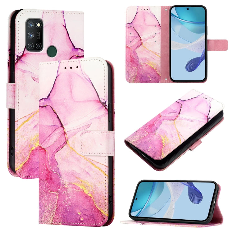 PT003 Marble Pattern Flip Leather Phone Case, For Realme C17 / 7i