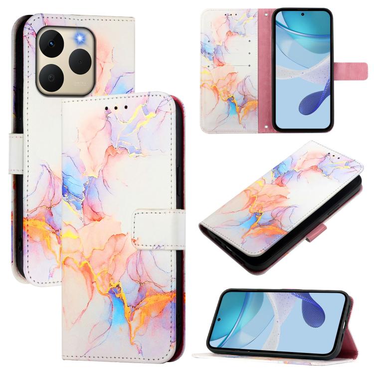 PT003 Marble Pattern Flip Leather Phone Case, For Realme 16 Pro+ 5G, For Realme 16 Pro 5G, For Realme C71 4G India / Note 70 4G, For Realme C85 5G / 15x 5G India, For Realme P4 Pro 5G, For Realme P4, For Realme 15T 5G Global                            ...