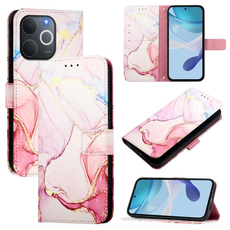 PT003 Marble Pattern Flip Leather Phone Case, For Realme 16 Pro+ 5G, For Realme 16 Pro 5G, For Realme C71 4G India / Note 70 4G, For Realme C85 5G / 15x 5G India, For Realme P4 Pro 5G, For Realme P4, For Realme 15T 5G Global                            ...