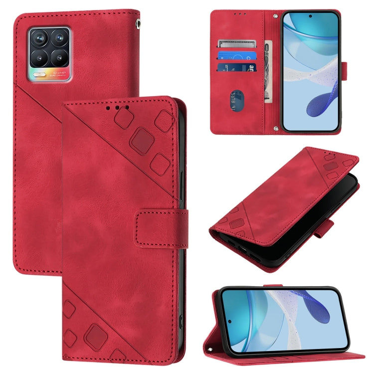 Skin-feel Embossed Leather Phone Case, For Realme C21Y, For Realme V13 5G / Q3 5G / Q3i 5G, For Realme 8 / 8 Pro, For Realme GT 5G / Realme GT Neo, For Realme C17 / 7i