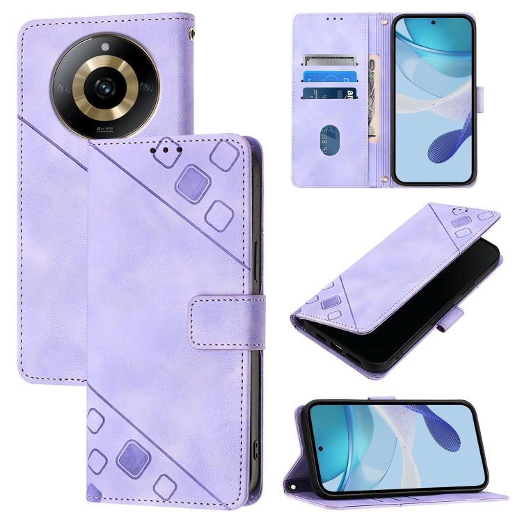 Skin-feel Embossed Leather Phone Case, For Realme 11 4G Global, For Realme GT5 240W / Realme GT5, For Realme Narzo 60 Pro Global, For Realme C65 4G Global, For Realme GT Neo 3T, For Realme Narzo 50 5G / Realme V23, For Realme 8 5G / Realme 9 5G India  ...