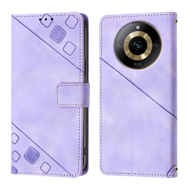 Skin-feel Embossed Leather Phone Case, For Realme 11 4G Global, For Realme GT5 240W / Realme GT5, For Realme Narzo 60 Pro Global, For Realme C65 4G Global, For Realme GT Neo 3T, For Realme Narzo 50 5G / Realme V23, For Realme 8 5G / Realme 9 5G India  ...