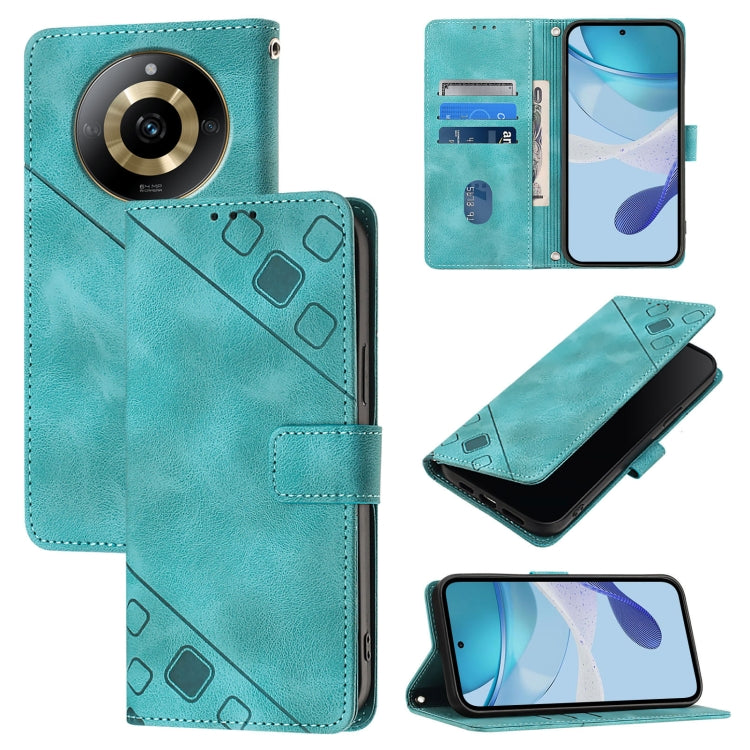 Skin-feel Embossed Leather Phone Case, For Realme 11 4G Global, For Realme GT5 240W / Realme GT5, For Realme Narzo 60 Pro Global, For Realme C65 4G Global, For Realme GT Neo 3T, For Realme Narzo 50 5G / Realme V23, For Realme 8 5G / Realme 9 5G India  ...