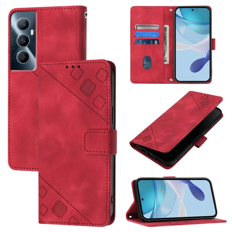 Skin-feel Embossed Leather Phone Case, For Realme 11 4G Global, For Realme GT5 240W / Realme GT5, For Realme Narzo 60 Pro Global, For Realme C65 4G Global, For Realme GT Neo 3T, For Realme Narzo 50 5G / Realme V23, For Realme 8 5G / Realme 9 5G India  ...