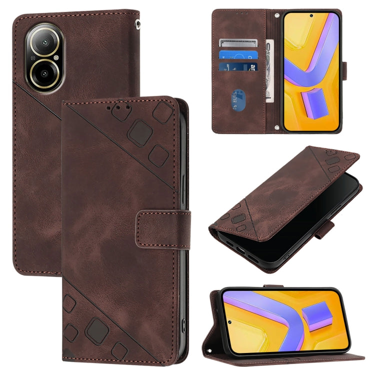 Skin-feel Embossed Leather Phone Case, For Realme Narzo 70 Pro India, For Realme 12 5G Global, For Realme Note 50 4G Global / Realme C51 4G, For Realme C53 4G / Narzo N53 4G Global, For Realme 12 Pro / 12 Pro+ 5G Global, For Realme C67 4G Global       ...