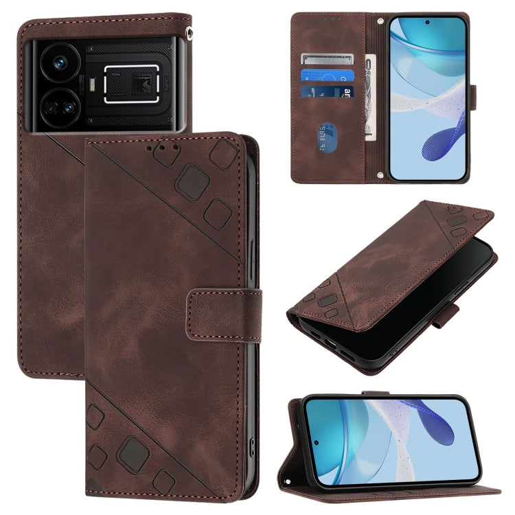 Skin-feel Embossed Leather Phone Case, For Realme C21Y, For Realme V13 5G / Q3 5G / Q3i 5G, For Realme 8 / 8 Pro, For Realme GT 5G / Realme GT Neo, For Realme C17 / 7i