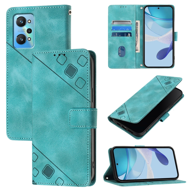 Skin-feel Embossed Leather Phone Case, For Realme 11 4G Global, For Realme GT5 240W / Realme GT5, For Realme Narzo 60 Pro Global, For Realme C65 4G Global, For Realme GT Neo 3T, For Realme Narzo 50 5G / Realme V23, For Realme 8 5G / Realme 9 5G India  ...