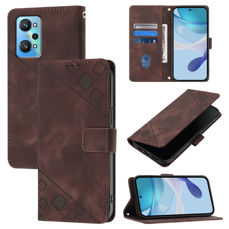 Skin-feel Embossed Leather Phone Case, For Realme 11 4G Global, For Realme GT5 240W / Realme GT5, For Realme Narzo 60 Pro Global, For Realme C65 4G Global, For Realme GT Neo 3T, For Realme Narzo 50 5G / Realme V23, For Realme 8 5G / Realme 9 5G India  ...