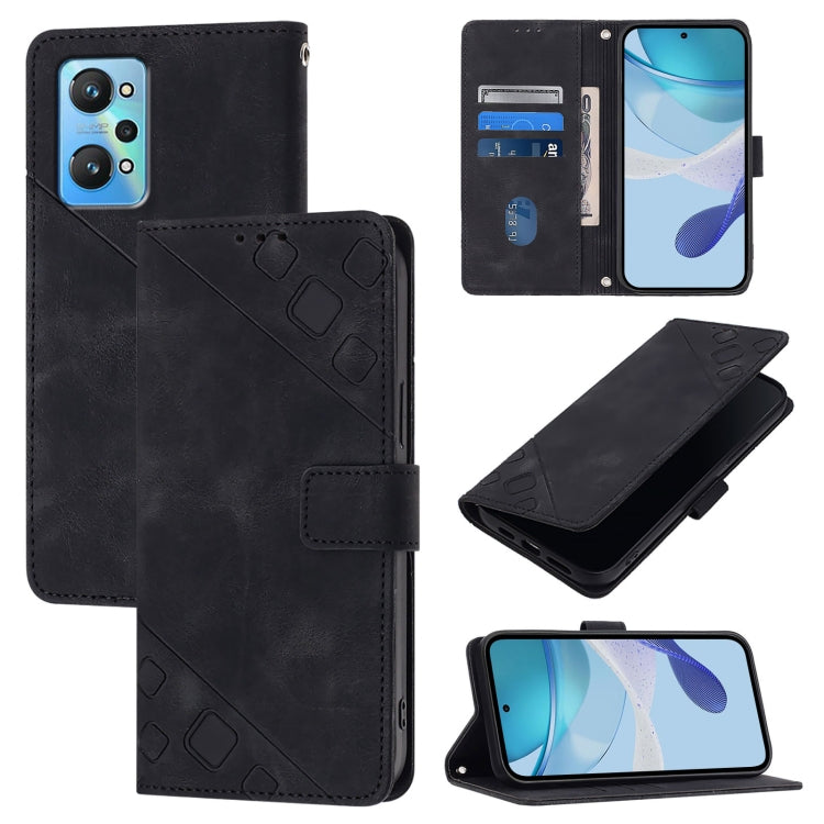 Skin-feel Embossed Leather Phone Case, For Realme 11 4G Global, For Realme GT5 240W / Realme GT5, For Realme Narzo 60 Pro Global, For Realme C65 4G Global, For Realme GT Neo 3T, For Realme Narzo 50 5G / Realme V23, For Realme 8 5G / Realme 9 5G India  ...