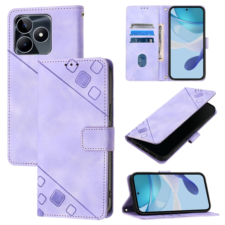 Skin-feel Embossed Leather Phone Case, For Realme Narzo 70 Pro India, For Realme 12 5G Global, For Realme Note 50 4G Global / Realme C51 4G, For Realme C53 4G / Narzo N53 4G Global, For Realme 12 Pro / 12 Pro+ 5G Global, For Realme C67 4G Global       ...