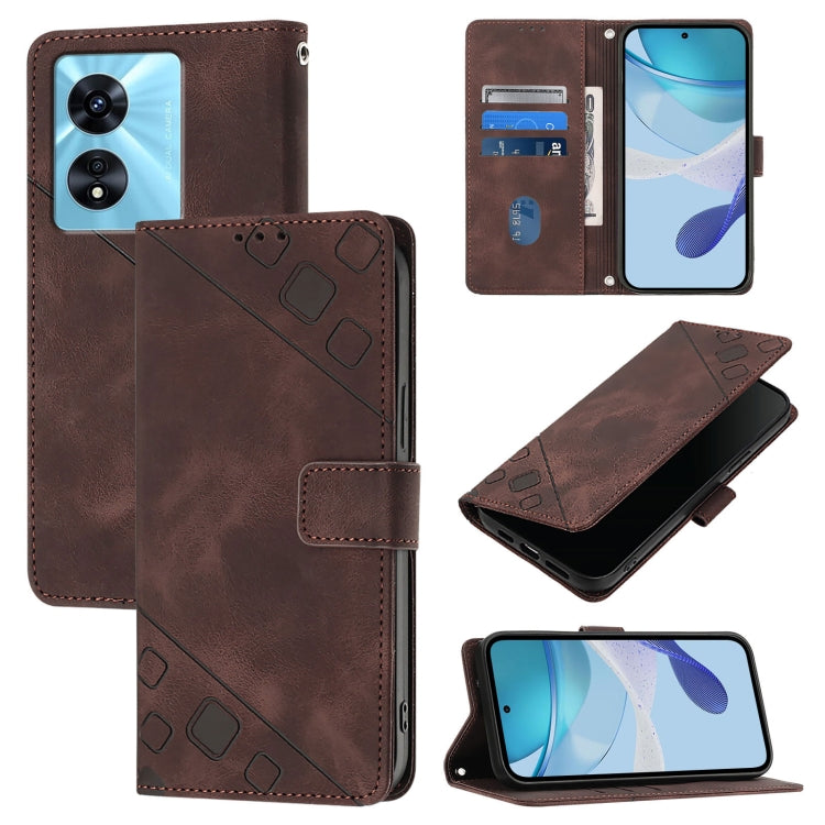 Skin-feel Embossed Leather Phone Case, For Realme 11 4G Global, For Realme GT5 240W / Realme GT5, For Realme Narzo 60 Pro Global, For Realme C65 4G Global, For Realme GT Neo 3T, For Realme Narzo 50 5G / Realme V23, For Realme 8 5G / Realme 9 5G India  ...