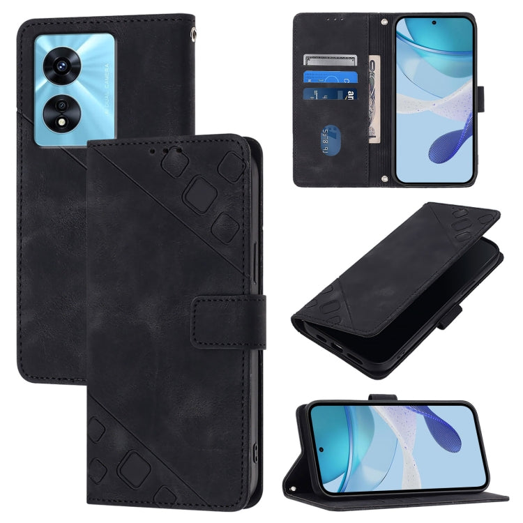 Skin-feel Embossed Leather Phone Case, For Realme 11 4G Global, For Realme GT5 240W / Realme GT5, For Realme Narzo 60 Pro Global, For Realme C65 4G Global, For Realme GT Neo 3T, For Realme Narzo 50 5G / Realme V23, For Realme 8 5G / Realme 9 5G India  ...