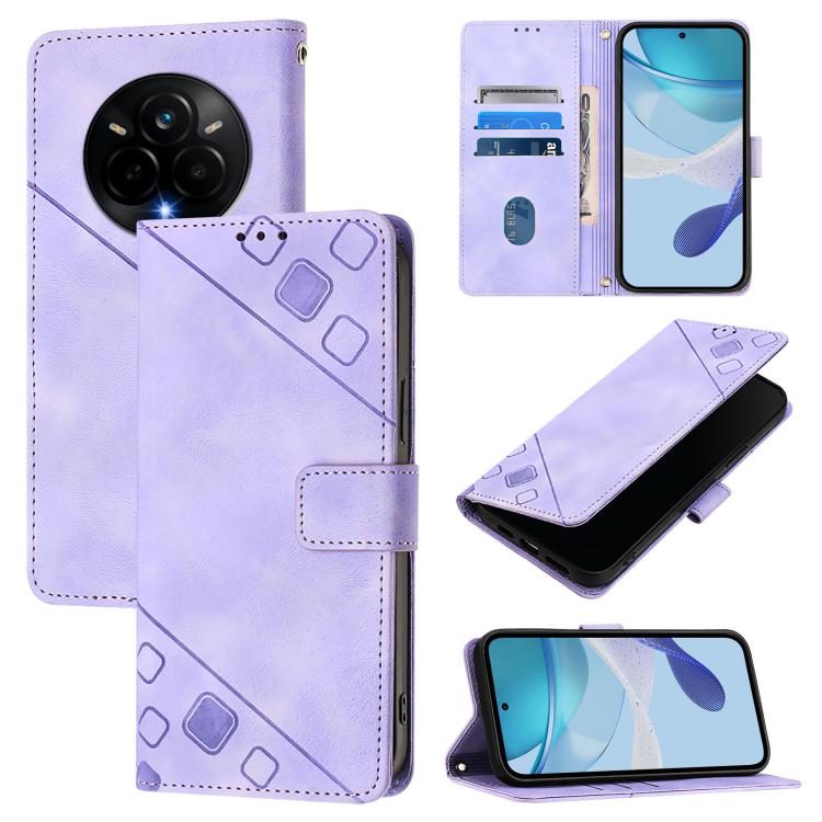 Skin-feel Embossed Leather Phone Case, For Realme 14 5G Global / P3 5G India, For Realme 14 Pro+ 5G, For Realme 14 Pro 5G, For Realme GT 7 Pro 5G, For Realme 13 Pro 5G / 13 Pro+ 5G, For Realme GT 6 5G Global, For Realme GT 6T 5G Global                 ...