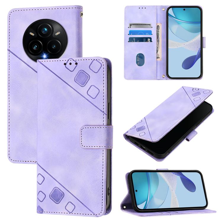 Skin-feel Embossed Leather Phone Case, For Realme 14 5G Global / P3 5G India, For Realme 14 Pro+ 5G, For Realme 14 Pro 5G, For Realme GT 7 Pro 5G, For Realme 13 Pro 5G / 13 Pro+ 5G, For Realme GT 6 5G Global, For Realme GT 6T 5G Global                 ...