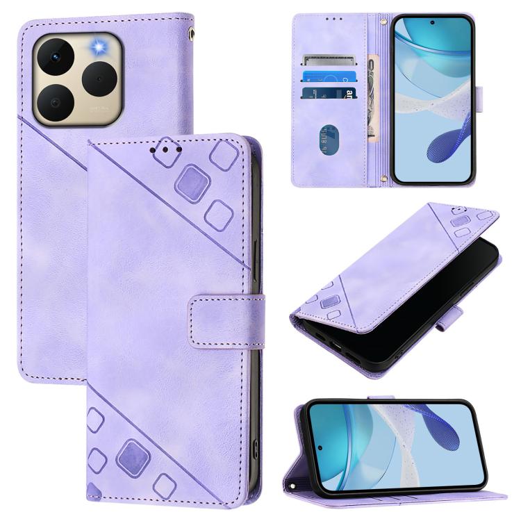 Skin-feel Embossed Leather Phone Case, For Realme P4 5G, For Realme 15T 5G Global, For Realme C71 4G India, For Realme 15 / 15 Pro 5G Global, For Realme C71 4G Global, For Realme Neo7 Turbo 5G, For Realme V70 / 14x Global / C75 5G                      ...