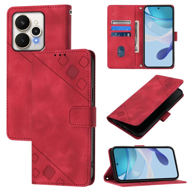 Skin-feel Embossed Leather Phone Case, For Realme P4 5G, For Realme 15T 5G Global, For Realme C71 4G India, For Realme 15 / 15 Pro 5G Global, For Realme C71 4G Global, For Realme Neo7 Turbo 5G, For Realme V70 / 14x Global / C75 5G                      ...