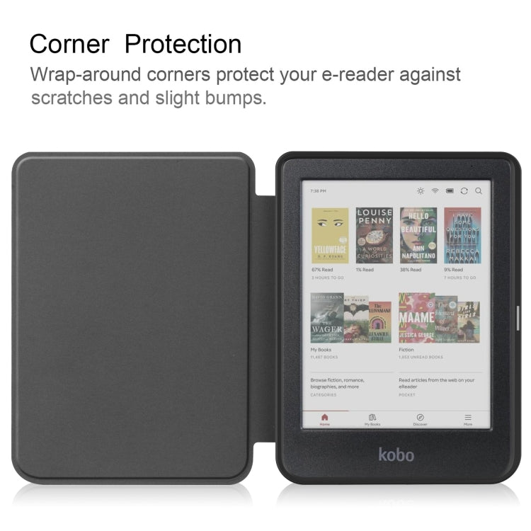 Painted Voltage Caster TPU Leather Smart Tablet Case, For KOBO Clara Colour 2024 / BW
