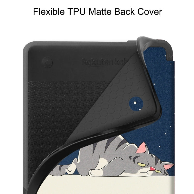 Painted Voltage Caster TPU Leather Smart Tablet Case, For KOBO Clara Colour 2024 / BW