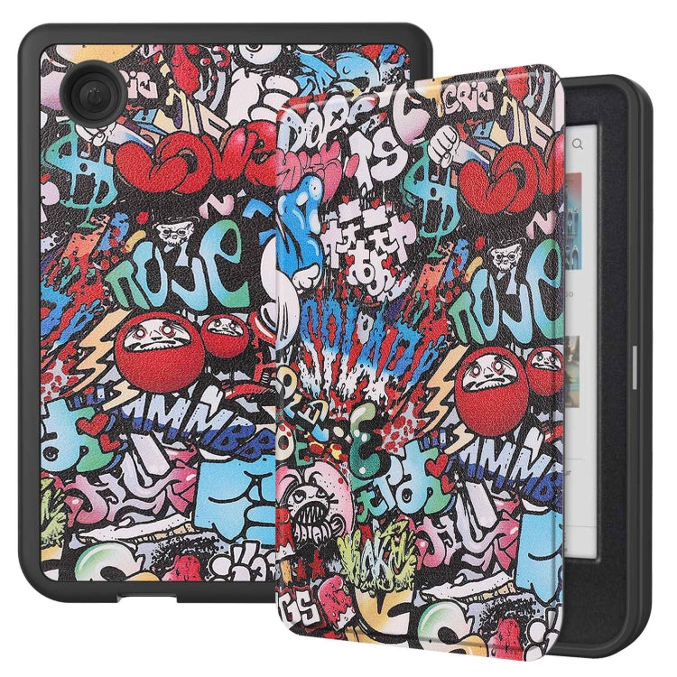 Painted Voltage Caster TPU Leather Smart Tablet Case, For KOBO Clara Colour 2024 / BW