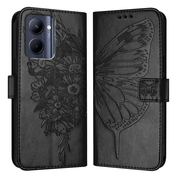 Embossed Butterfly Leather Phone Case, For Realme GT5 240W / GT5 5G, For Realme 11 5G Global / 11X 5G, For Realme C53 India/Narzo N53 4G Global, For Realme Narzo 60 Pro Global, For Realme C65 4G Global, For Realme C33 2022 / C33 2023 Global