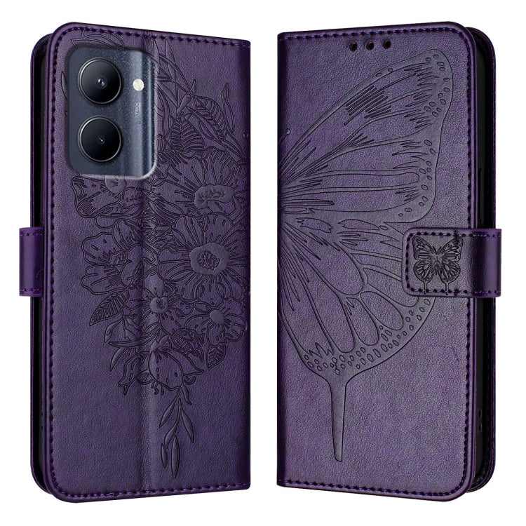 Embossed Butterfly Leather Phone Case, For Realme GT5 240W / GT5 5G, For Realme 11 5G Global / 11X 5G, For Realme C53 India/Narzo N53 4G Global, For Realme Narzo 60 Pro Global, For Realme C65 4G Global, For Realme C33 2022 / C33 2023 Global