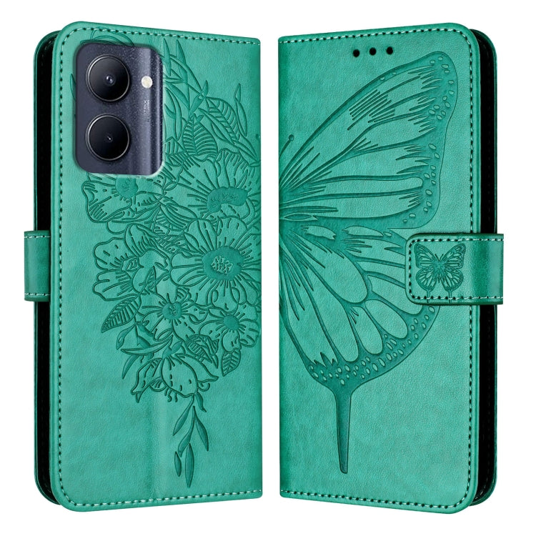Embossed Butterfly Leather Phone Case, For Realme GT5 240W / GT5 5G, For Realme 11 5G Global / 11X 5G, For Realme C53 India/Narzo N53 4G Global, For Realme Narzo 60 Pro Global, For Realme C65 4G Global, For Realme C33 2022 / C33 2023 Global