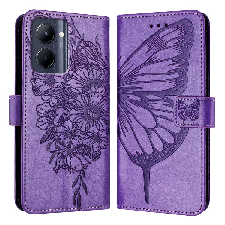 Embossed Butterfly Leather Phone Case, For Realme GT5 240W / GT5 5G, For Realme 11 5G Global / 11X 5G, For Realme C53 India/Narzo N53 4G Global, For Realme Narzo 60 Pro Global, For Realme C65 4G Global, For Realme C33 2022 / C33 2023 Global