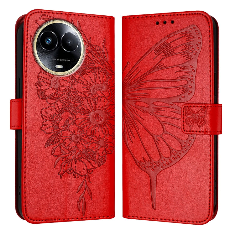 Embossed Butterfly Leather Phone Case, For Realme 12 5G Global, For Realme Note 50 4G Global / C51 4G, For Realme 12 Pro 5G / 12 Pro+ 5G Global, For Realme C67 4G Global, For Realme C67 5G India/Narzo 60x Global, For Realme 11 4G Global