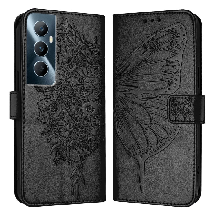Embossed Butterfly Leather Phone Case, For Realme GT5 240W / GT5 5G, For Realme 11 5G Global / 11X 5G, For Realme C53 India/Narzo N53 4G Global, For Realme Narzo 60 Pro Global, For Realme C65 4G Global, For Realme C33 2022 / C33 2023 Global