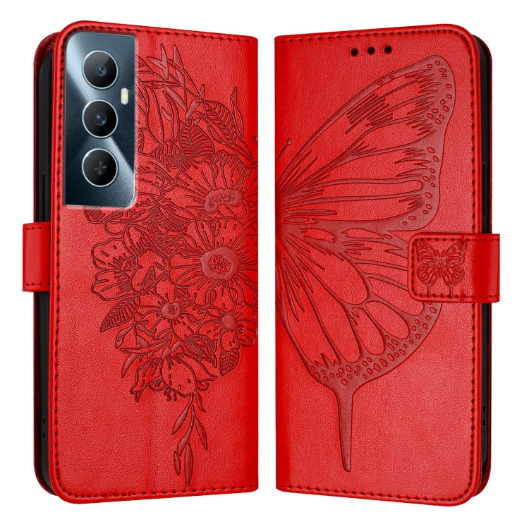 Embossed Butterfly Leather Phone Case, For Realme GT5 240W / GT5 5G, For Realme 11 5G Global / 11X 5G, For Realme C53 India/Narzo N53 4G Global, For Realme Narzo 60 Pro Global, For Realme C65 4G Global, For Realme C33 2022 / C33 2023 Global
