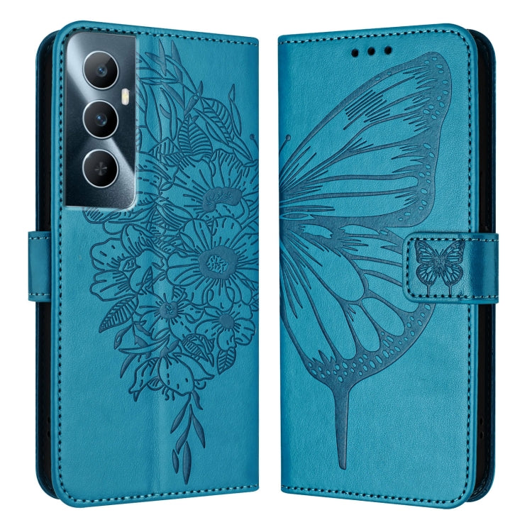 Embossed Butterfly Leather Phone Case, For Realme GT5 240W / GT5 5G, For Realme 11 5G Global / 11X 5G, For Realme C53 India/Narzo N53 4G Global, For Realme Narzo 60 Pro Global, For Realme C65 4G Global, For Realme C33 2022 / C33 2023 Global