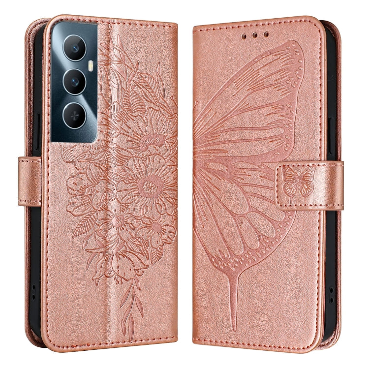 Embossed Butterfly Leather Phone Case, For Realme GT5 240W / GT5 5G, For Realme 11 5G Global / 11X 5G, For Realme C53 India/Narzo N53 4G Global, For Realme Narzo 60 Pro Global, For Realme C65 4G Global, For Realme C33 2022 / C33 2023 Global