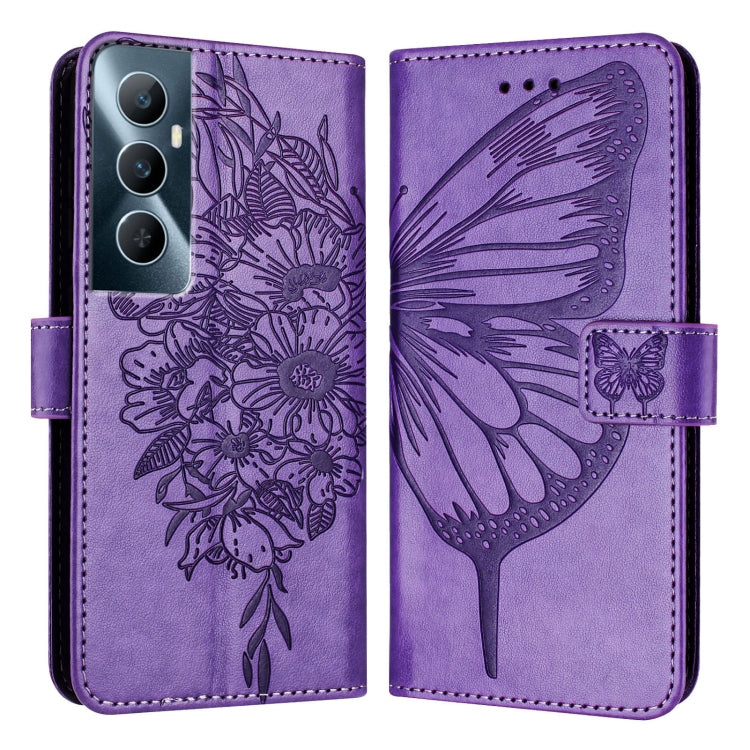 Embossed Butterfly Leather Phone Case, For Realme GT5 240W / GT5 5G, For Realme 11 5G Global / 11X 5G, For Realme C53 India/Narzo N53 4G Global, For Realme Narzo 60 Pro Global, For Realme C65 4G Global, For Realme C33 2022 / C33 2023 Global