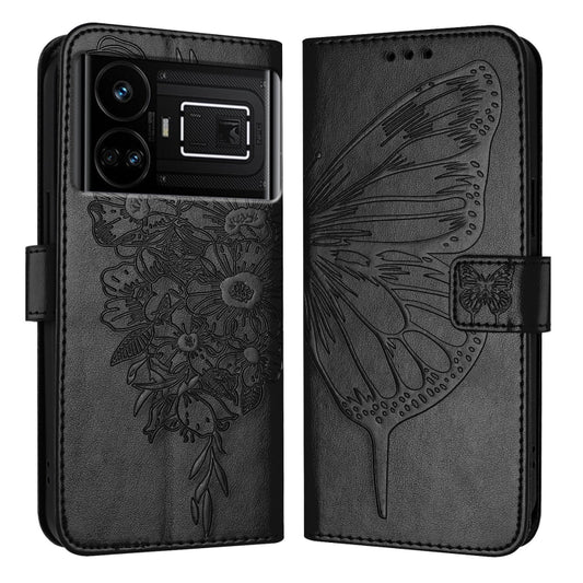 Embossed Butterfly Leather Phone Case, For Realme GT5 240W / GT5 5G, For Realme 11 5G Global / 11X 5G, For Realme C53 India/Narzo N53 4G Global, For Realme Narzo 60 Pro Global, For Realme C65 4G Global, For Realme C33 2022 / C33 2023 Global