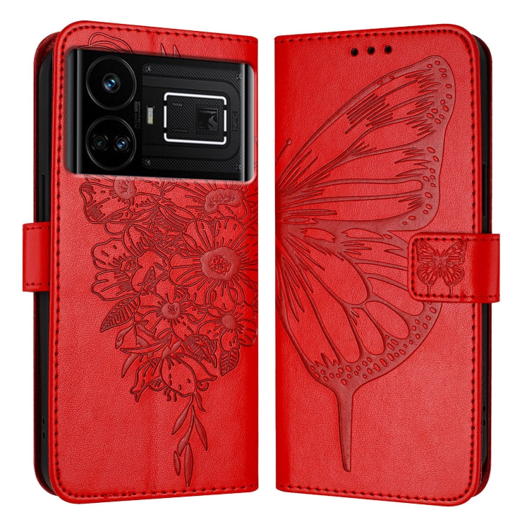 Embossed Butterfly Leather Phone Case, For Realme GT5 240W / GT5 5G, For Realme 11 5G Global / 11X 5G, For Realme C53 India/Narzo N53 4G Global, For Realme Narzo 60 Pro Global, For Realme C65 4G Global, For Realme C33 2022 / C33 2023 Global