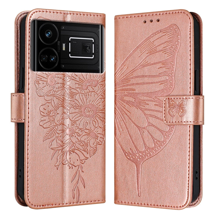 Embossed Butterfly Leather Phone Case, For Realme GT5 240W / GT5 5G, For Realme 11 5G Global / 11X 5G, For Realme C53 India/Narzo N53 4G Global, For Realme Narzo 60 Pro Global, For Realme C65 4G Global, For Realme C33 2022 / C33 2023 Global