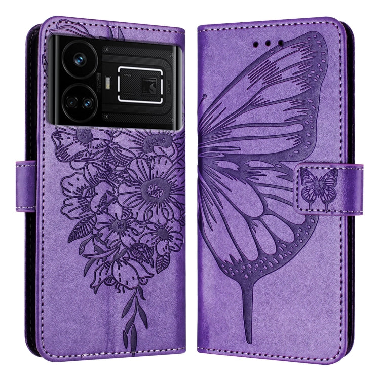 Embossed Butterfly Leather Phone Case, For Realme GT5 240W / GT5 5G, For Realme 11 5G Global / 11X 5G, For Realme C53 India/Narzo N53 4G Global, For Realme Narzo 60 Pro Global, For Realme C65 4G Global, For Realme C33 2022 / C33 2023 Global