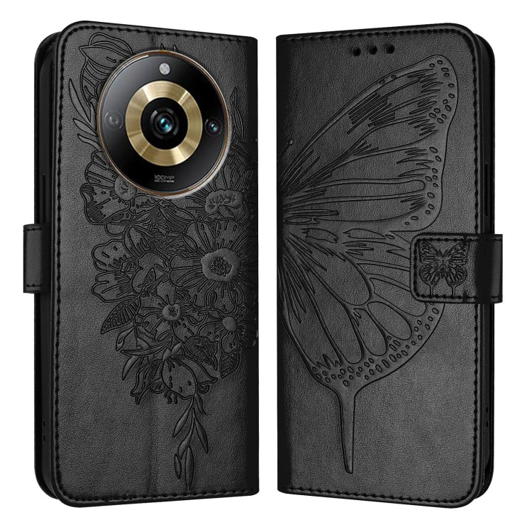 Embossed Butterfly Leather Phone Case, For Realme GT5 240W / GT5 5G, For Realme 11 5G Global / 11X 5G, For Realme C53 India/Narzo N53 4G Global, For Realme Narzo 60 Pro Global, For Realme C65 4G Global, For Realme C33 2022 / C33 2023 Global