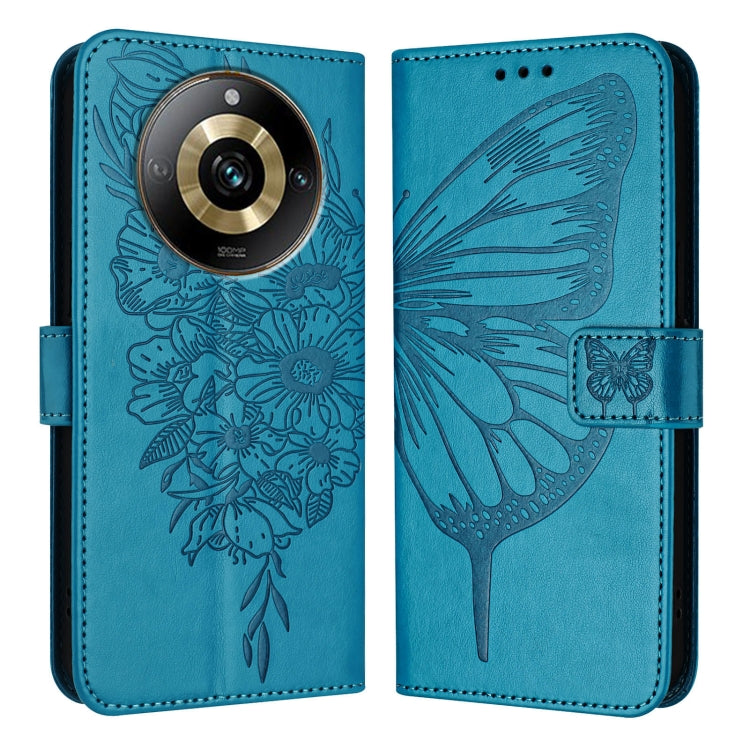 Embossed Butterfly Leather Phone Case, For Realme GT5 240W / GT5 5G, For Realme 11 5G Global / 11X 5G, For Realme C53 India/Narzo N53 4G Global, For Realme Narzo 60 Pro Global, For Realme C65 4G Global, For Realme C33 2022 / C33 2023 Global