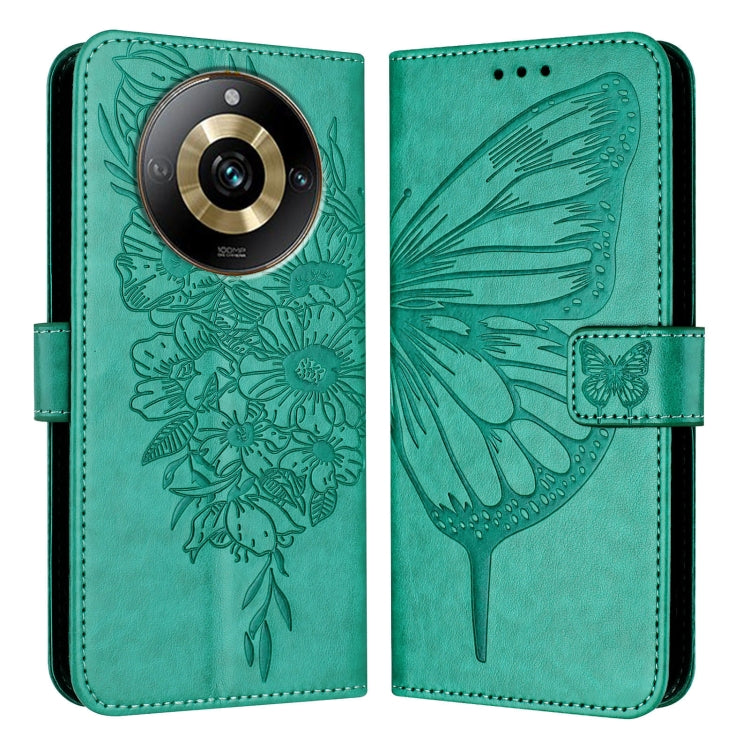 Embossed Butterfly Leather Phone Case, For Realme GT5 240W / GT5 5G, For Realme 11 5G Global / 11X 5G, For Realme C53 India/Narzo N53 4G Global, For Realme Narzo 60 Pro Global, For Realme C65 4G Global, For Realme C33 2022 / C33 2023 Global