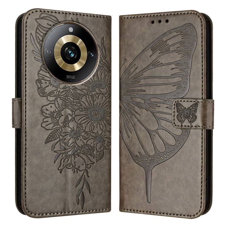 Embossed Butterfly Leather Phone Case, For Realme GT5 240W / GT5 5G, For Realme 11 5G Global / 11X 5G, For Realme C53 India/Narzo N53 4G Global, For Realme Narzo 60 Pro Global, For Realme C65 4G Global, For Realme C33 2022 / C33 2023 Global