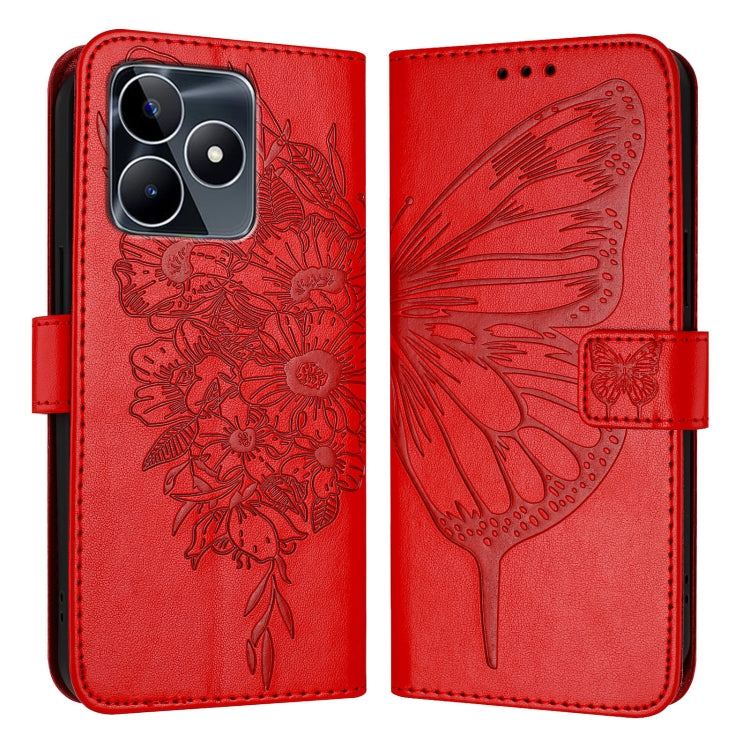 Embossed Butterfly Leather Phone Case, For Realme 12 5G Global, For Realme Note 50 4G Global / C51 4G, For Realme 12 Pro 5G / 12 Pro+ 5G Global, For Realme C67 4G Global, For Realme C67 5G India/Narzo 60x Global, For Realme 11 4G Global