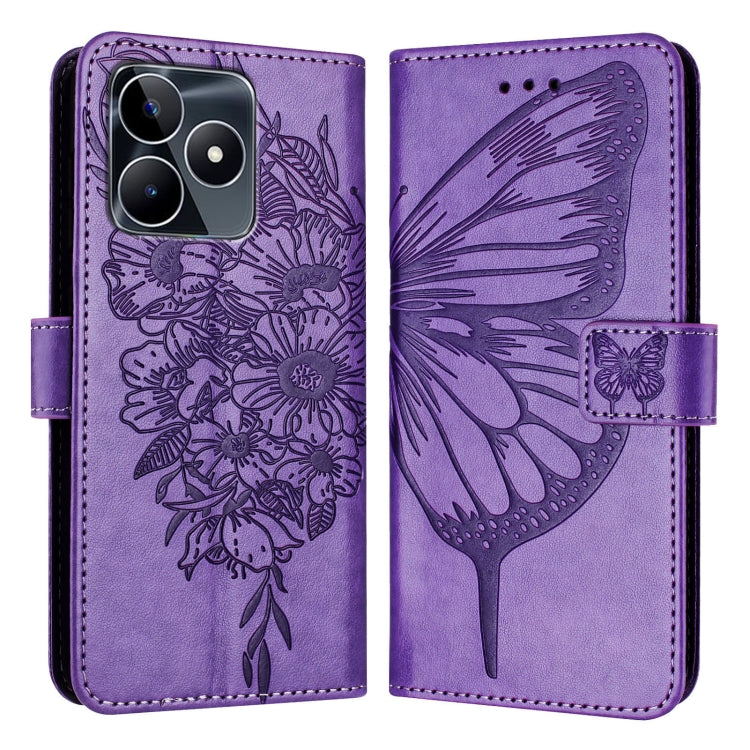 Embossed Butterfly Leather Phone Case, For Realme 12 5G Global, For Realme Note 50 4G Global / C51 4G, For Realme 12 Pro 5G / 12 Pro+ 5G Global, For Realme C67 4G Global, For Realme C67 5G India/Narzo 60x Global, For Realme 11 4G Global